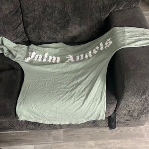 Large light green and white palm angels long sleeve